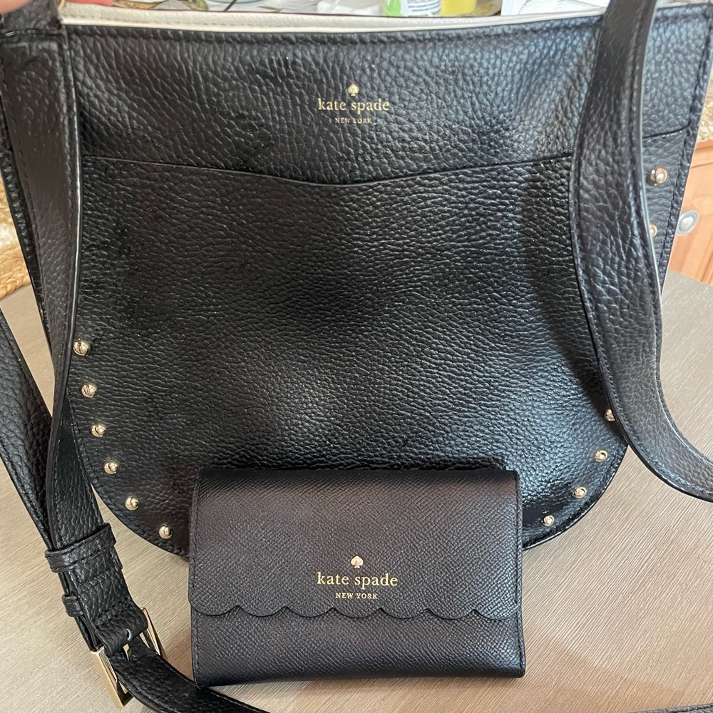 Kate spade studded bag and wallet set.